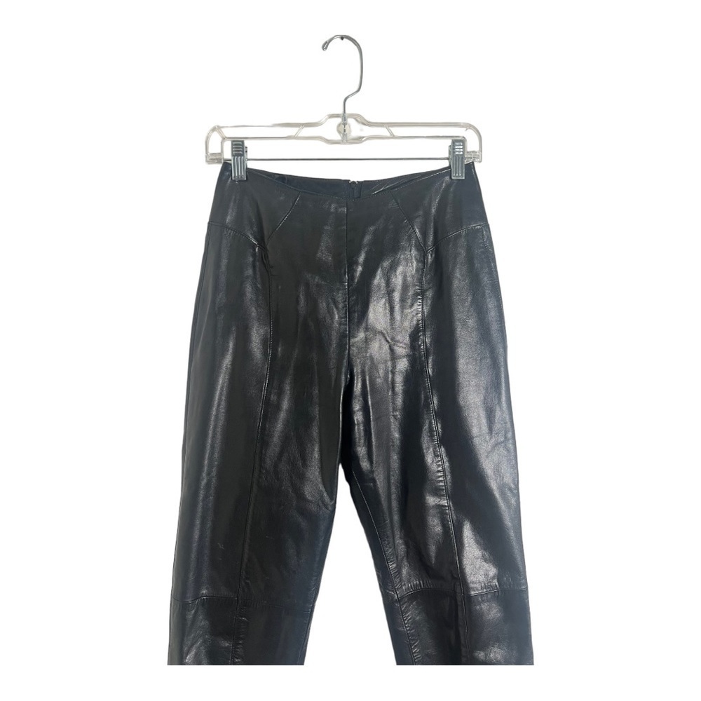 Verducci Black Vintage 80s Genuine Leather Pant Size 8 - Picture 7 of 12